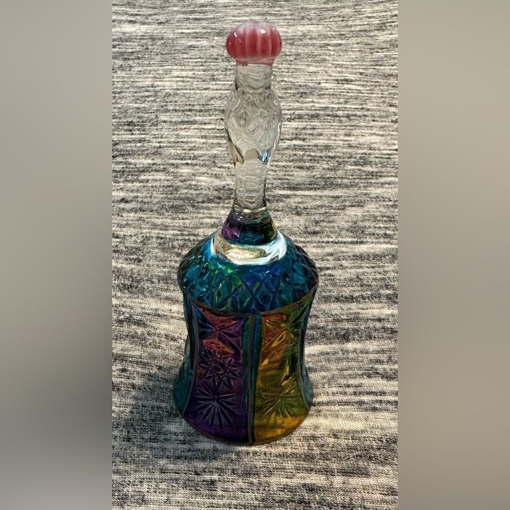 Vintage Hand Painted MURANO Glass Venezia Bell 4.8" tall x 2.1" in diameter - Picture 3 of 8